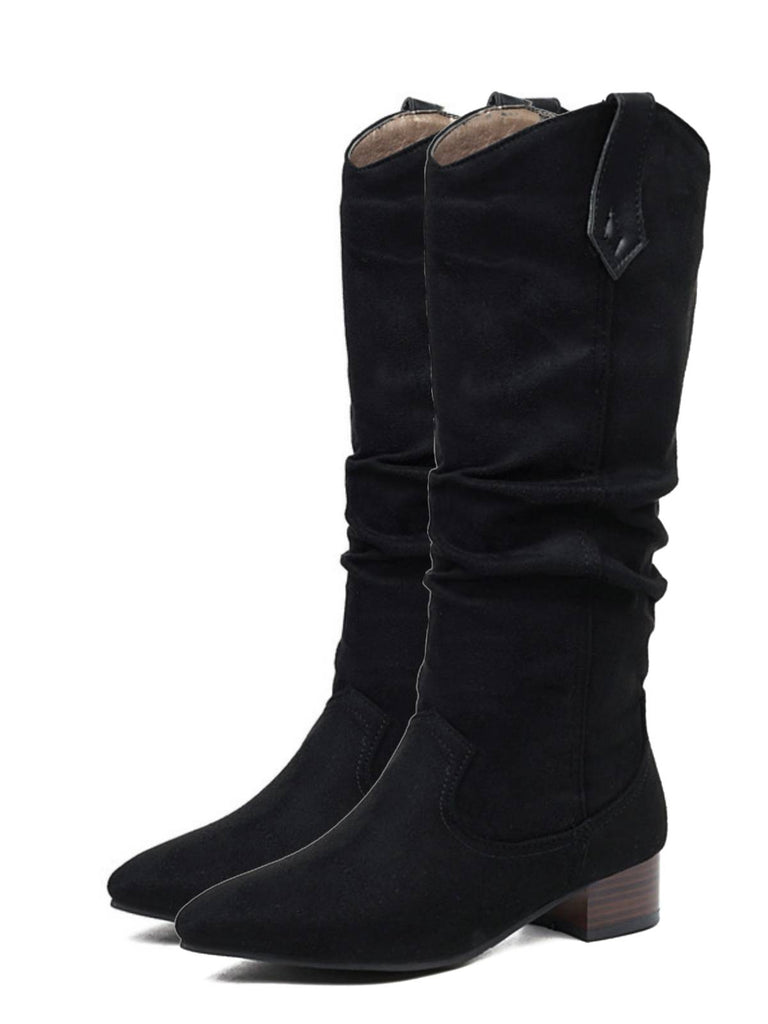 Retro Long Plush Solid Warm Boots