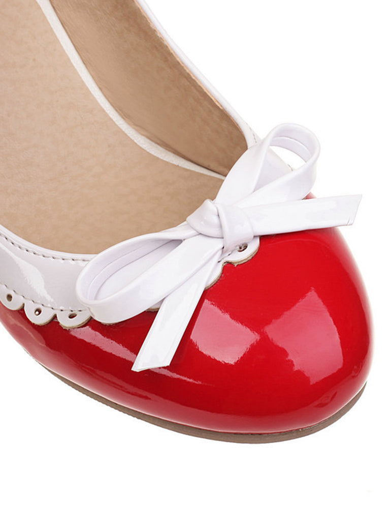 Bowknot Chunky Heels Mary Jane Shoes