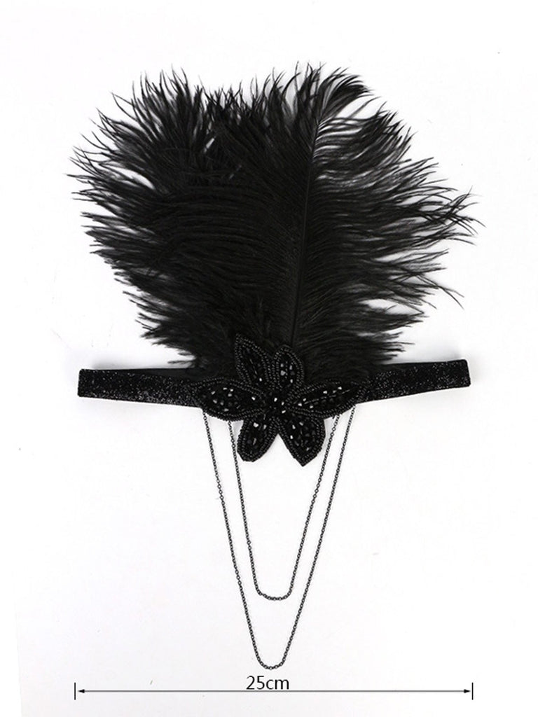[US Warehouse] 1920s Feather Elastic Headband