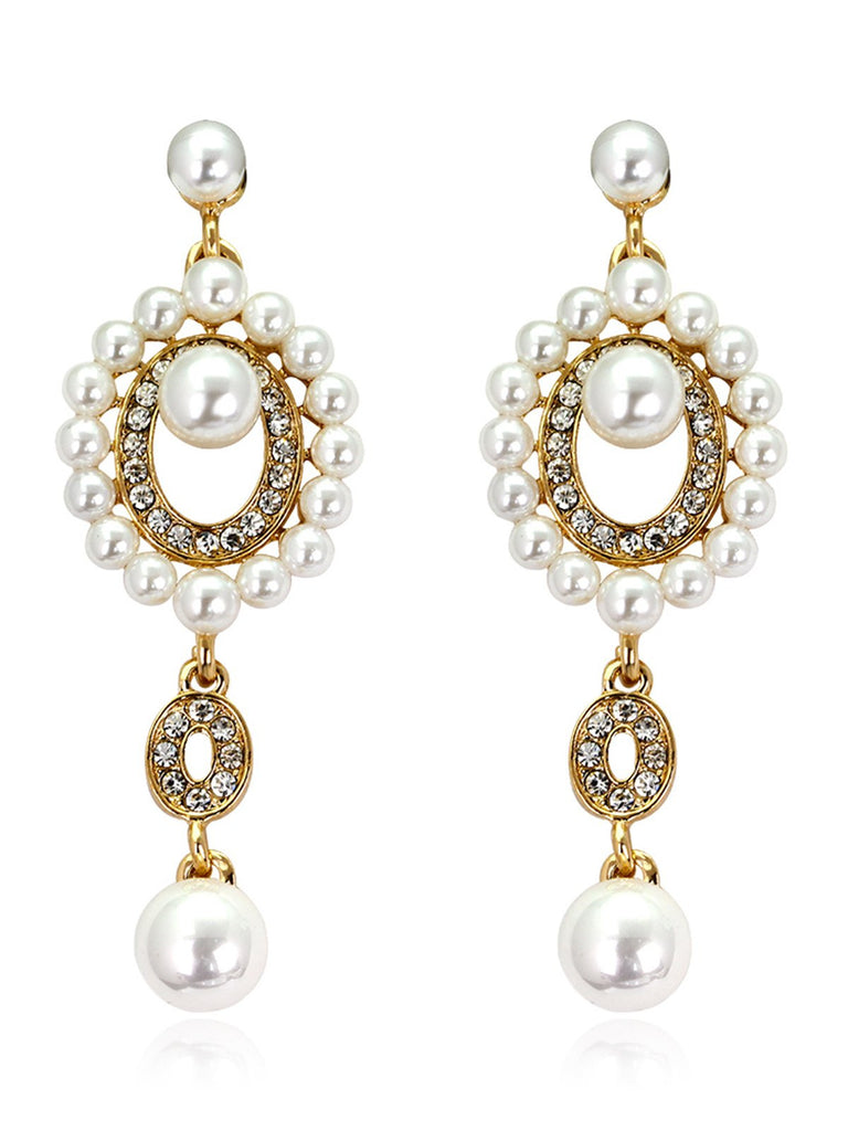 1920s Pearl Rhinestone Earrings