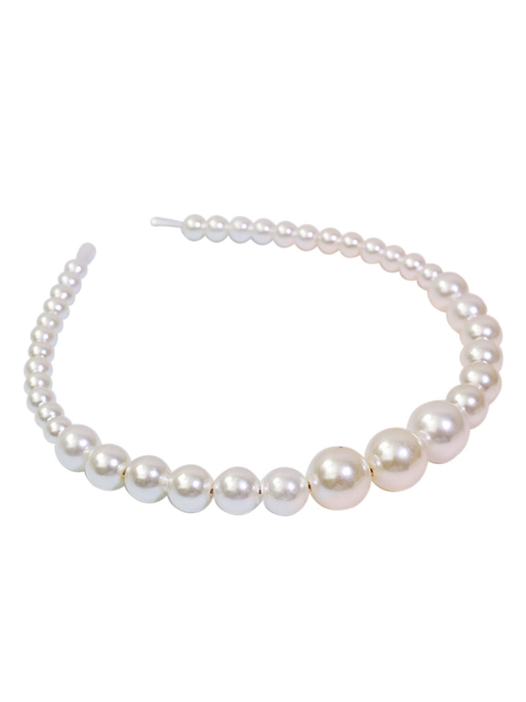 Retro White Pearls Headband