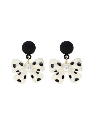 Retro Polka Dot Bowknot Earrings