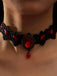 Black Retro Halloween Lace Necklace