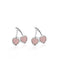 Retro Cherry Pink Trim Alloy Earrings