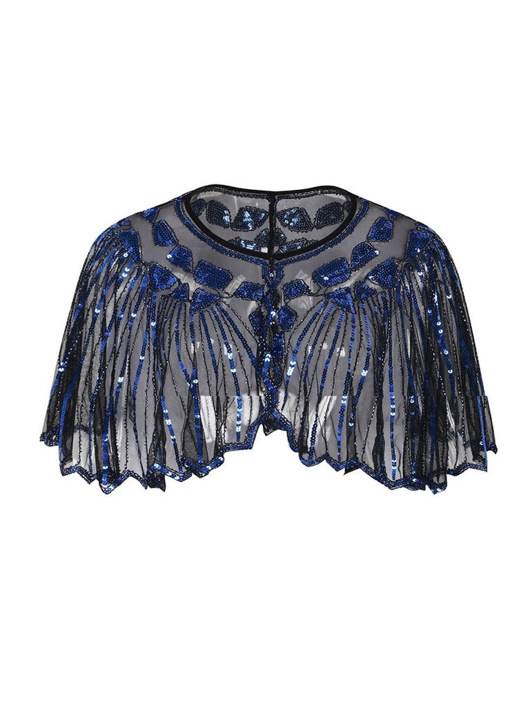1920s Shawl Beaded Sequin Flapper Cape