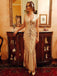 [US Warehouse] Apricot 1920s Sequin Art Deco Maxi Dress