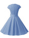 Blue 1950s Polka Dot Swing Dress