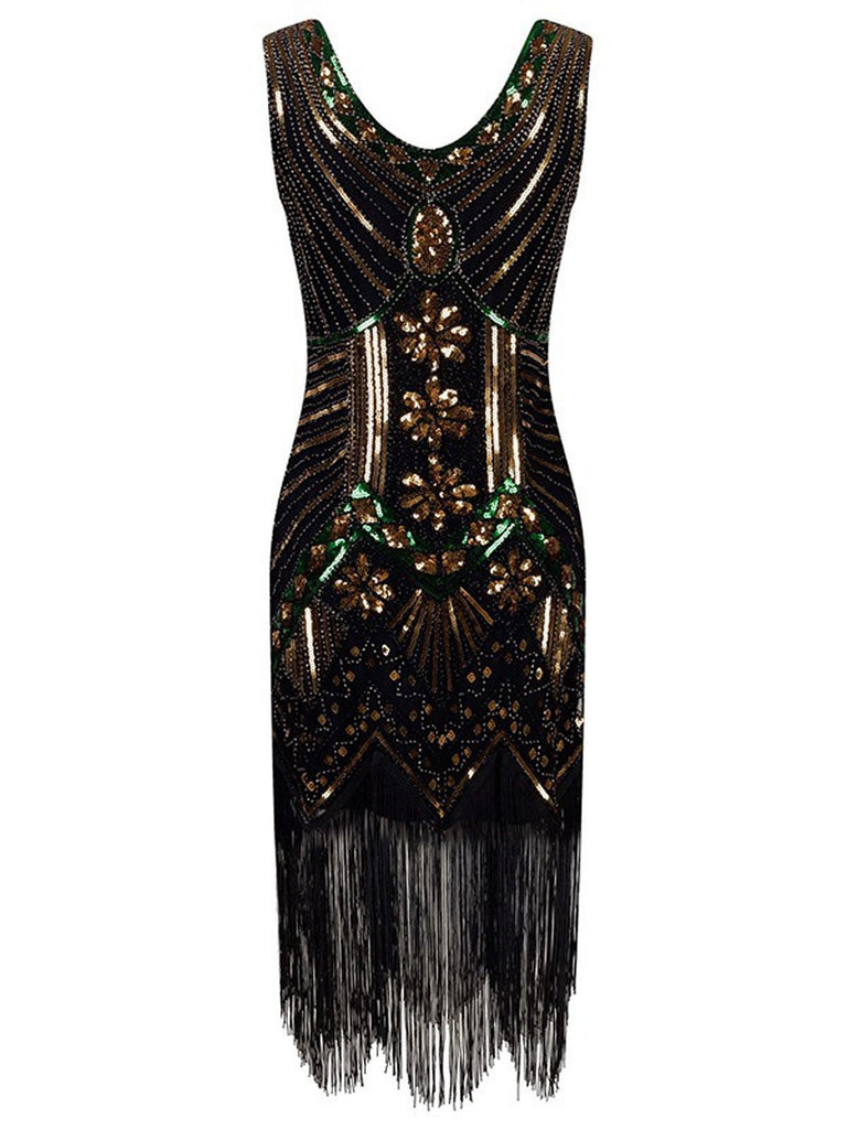 1920s Beaded Fringed Flapper Dresses