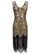 1920s Floral Beaded Flapper Dress