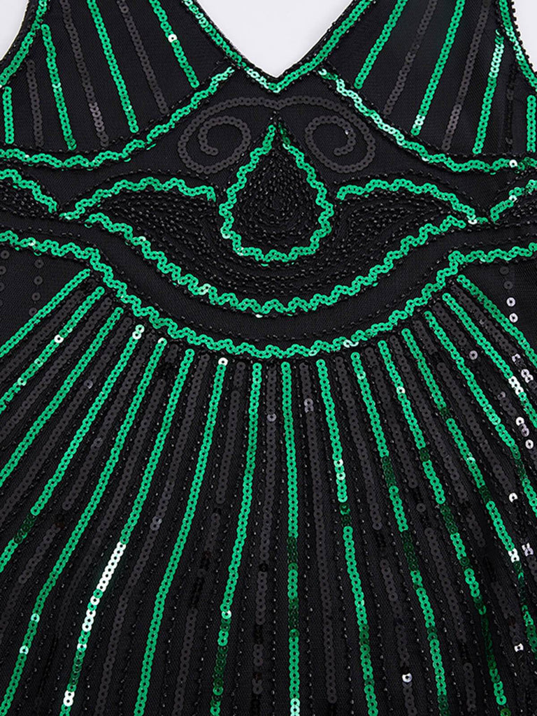 Green 1920s Sequin Flapper Gatsby Dress