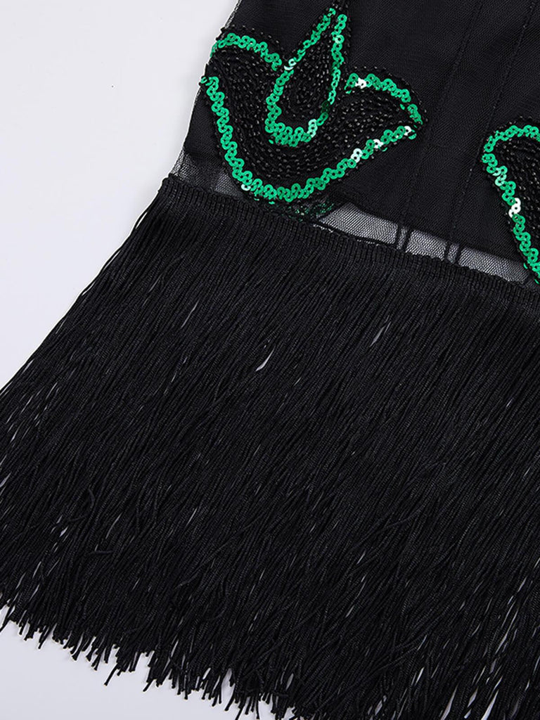 Green 1920s Sequin Flapper Gatsby Dress