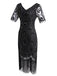 Silver 1920s Sequin Fringe Gatsby Dress