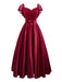 US Only Wine Red 1950s Lace Satin Dress
