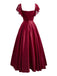US Only Wine Red 1950s Lace Satin Dress