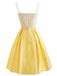 Yellow 1950s Stain Lace Strap Dress