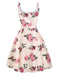 Pink 1950s Rose Floral Swing Dress