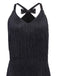 Black 1920s Back Bow Tassel Flapper Dress