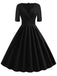 1950s Solid Sweetheart Fold Swing Dress