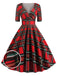 1950s Plaid Sweetheart Fold Swing Dress