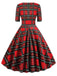 1950s Plaid Sweetheart Fold Swing Dress