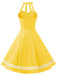 Yellow 1950s Halter Swing Dress