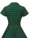 Green 1950s Plaid Button Swing Dress