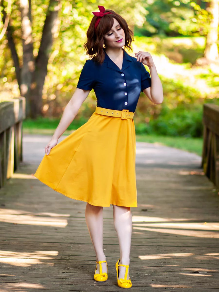 Snow White Style Button 1950s Dress