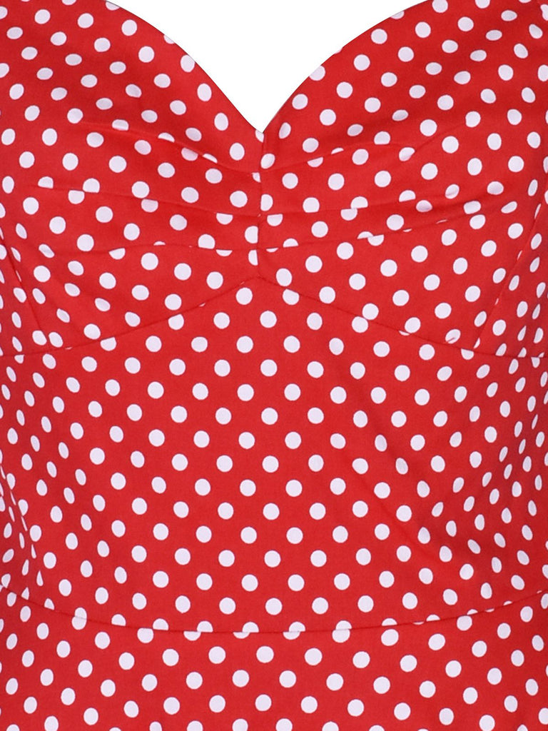 1950s Polka Dot Halter Swing Dress