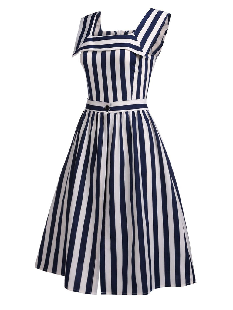 Navy 1950s Stripes Sailor Romper & Skirt