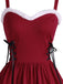 Wine Red 1950s Furry Swing Dress