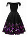1950s Off-Shoulder Butterfly Swing Dress