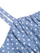 Blue 1950s Straps Pocket Swing Dress