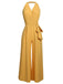 Yellow 1950s Halter Lace-Up Jumpsuit