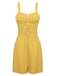 2PCS 1950s Yellow Romper & White Floral Skirt