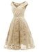 1950s V-Neck Floral Lace Dress