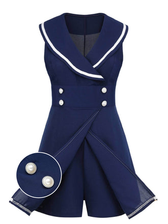 [Pre-Sale] Navy Blue 1950s Sailor Collar Romper