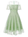 1950s Ruffled Sleeves Lace Swing Dress