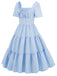 Sky Blue 1950s Polka Dot Swing Dress