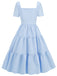 Sky Blue 1950s Polka Dot Swing Dress