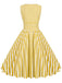 1950s Stripe Crew Neck Swing Dress