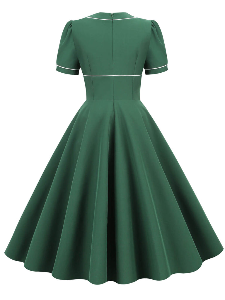 1950s Patchwork Button Swing Vintage Dress