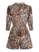 2PCS 1950s Leopard Lapel Romper & Khaki Skirt