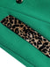 Green 1940s Leopard Patchwork Button Coat