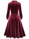 1950s Long Seelve Velvet Swing Dress