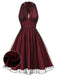 Red 1950s Dots Mesh Swing Dress