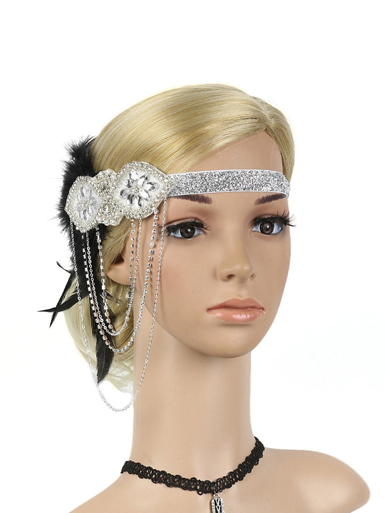 [US Warehouse] 1920s Feather Fringe Elastic Headband