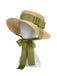 Retro Green Ribbon Raffia Sun Hat