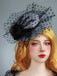 Gray Retro Halloween Lace Hat