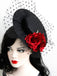 Black Retro 3D Roses Mesh Hat