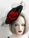 Black Retro 3D Roses Mesh Hat